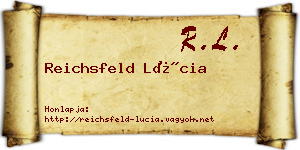 Reichsfeld Lúcia névjegykártya